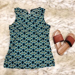 Geometric Pattern Sleeveless Top